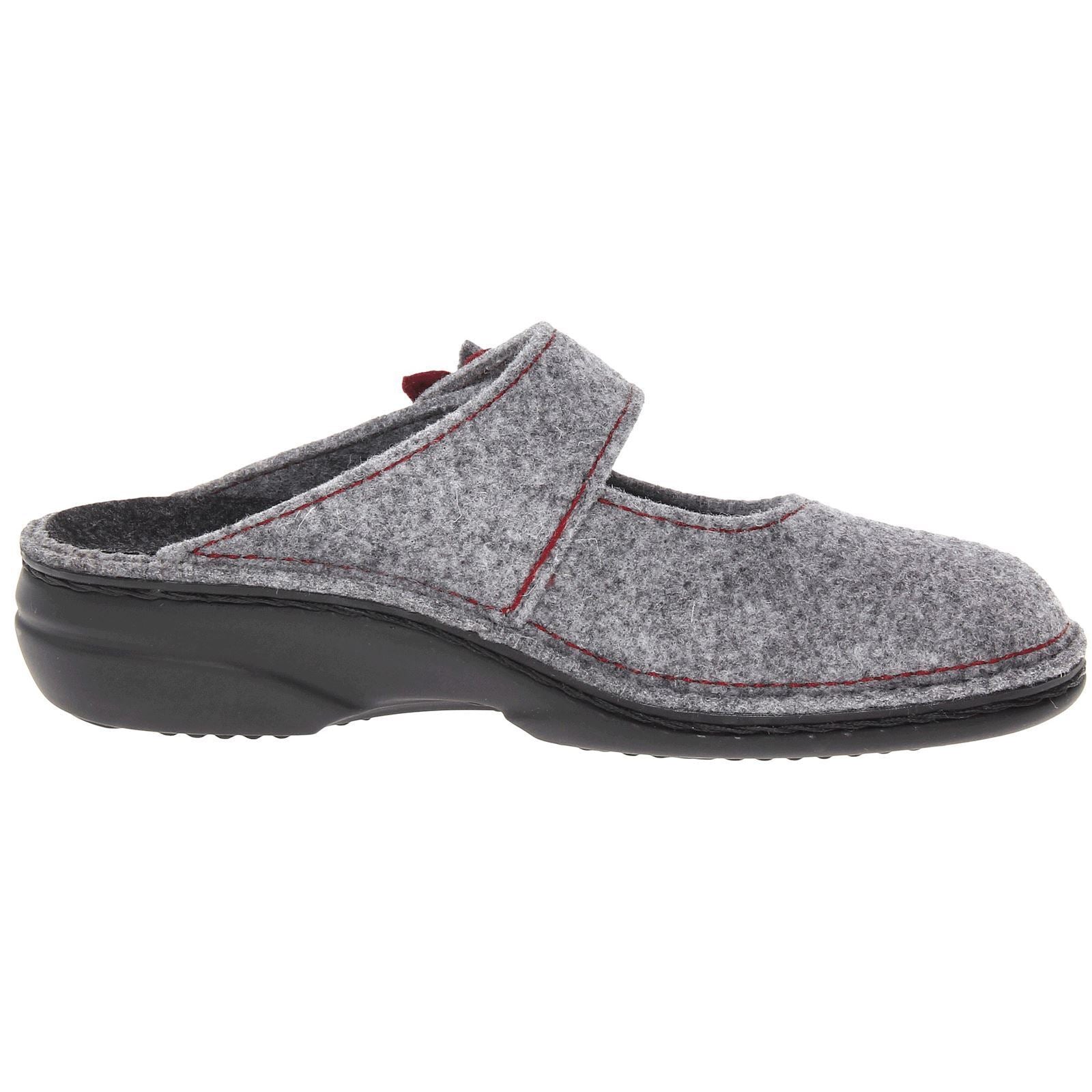 Finn Comfort Arlberg Felt Women's Slip-On Sandals#color_lightgrey cassis bordo