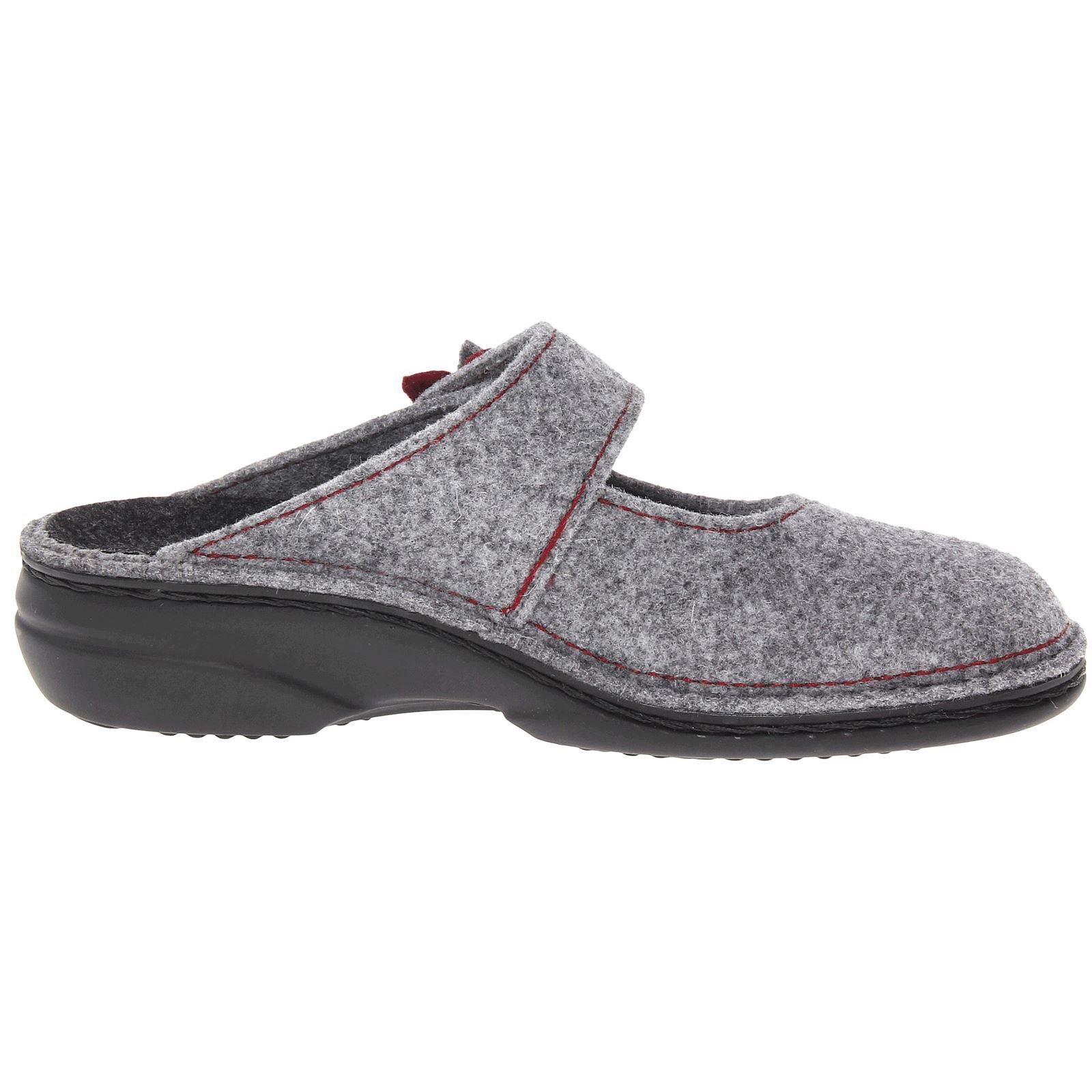 Finn Comfort Arlberg Felt Women's Slip-On Sandals#color_lightgrey cassis bordo