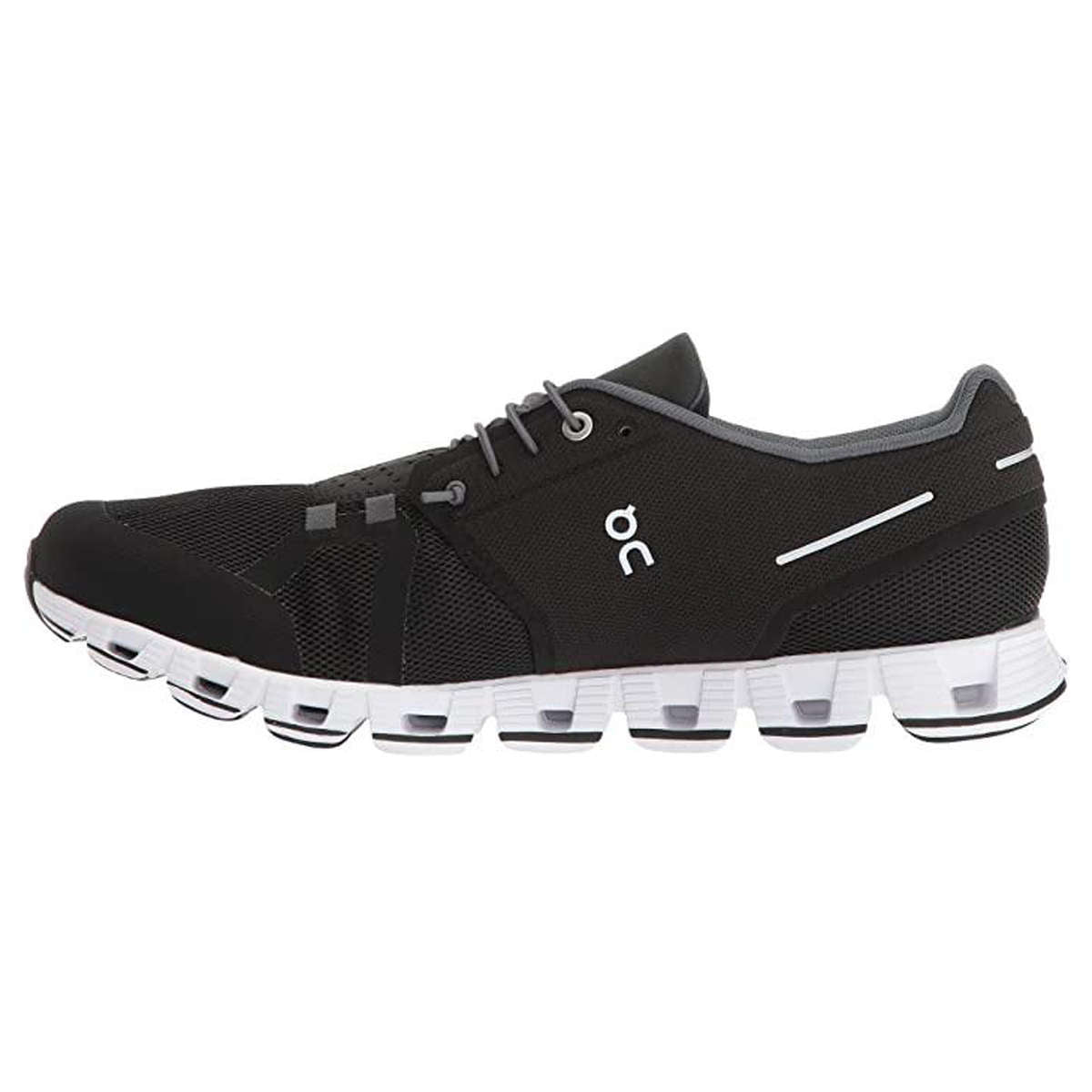 On Cloud Black White Men's Mesh Running Shoes#color_black white