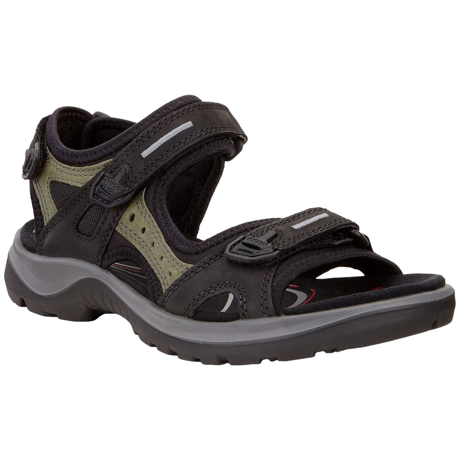 Ecco Offroad Nubuck Leather Womens Sandals#color_black mole