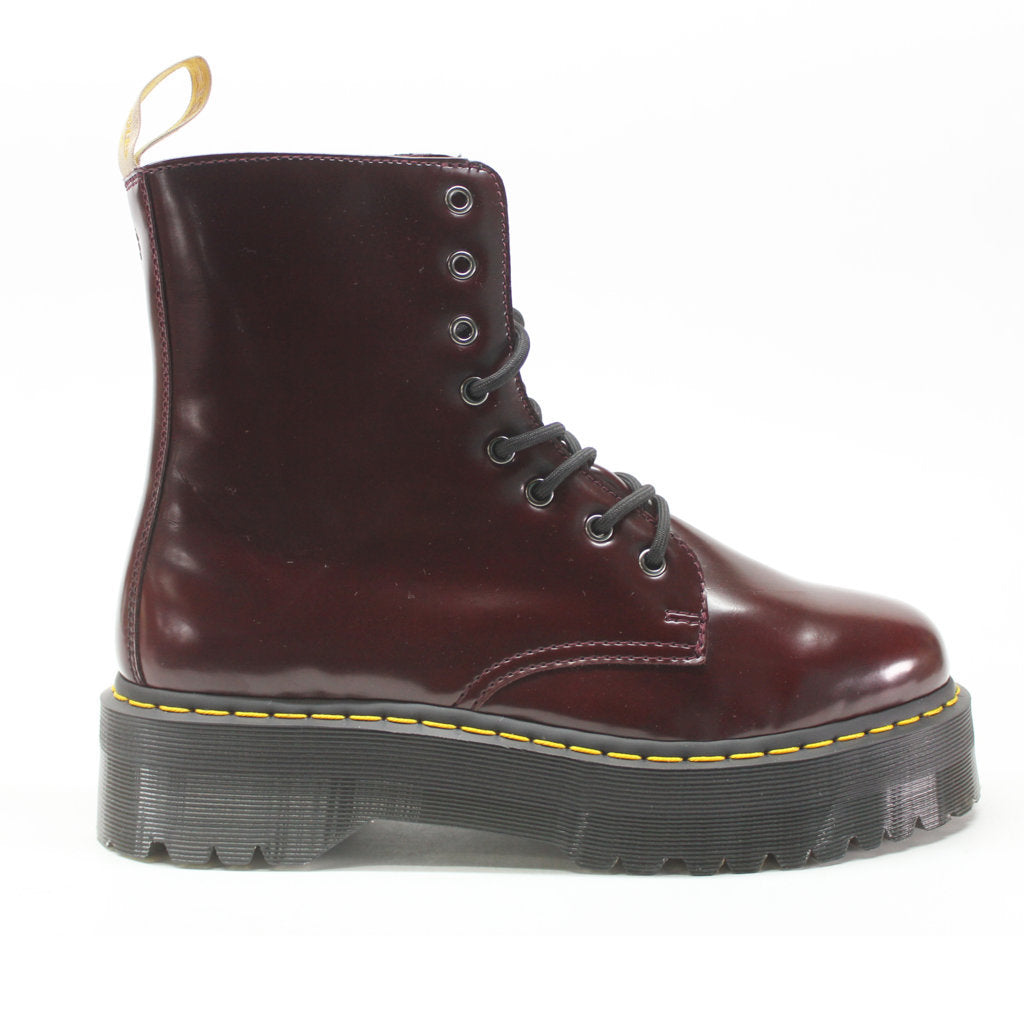 Dr. Martens Vegan Jadon II 8-Eyelet Cherry Red Unisex Boots#color_cherry red