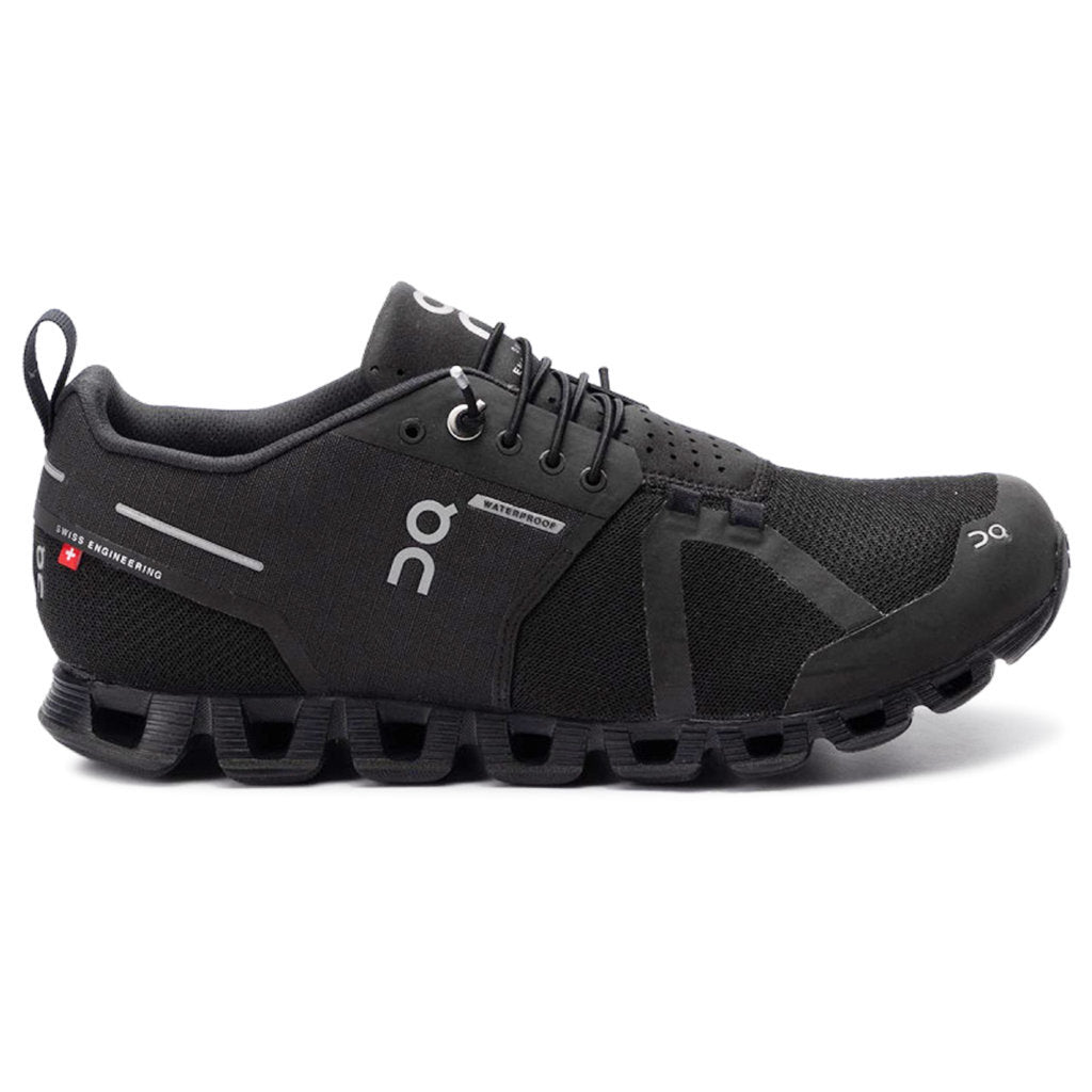 On Running Cloud Waterproof Mesh Men's Low-Top Trainers#color_black lunar