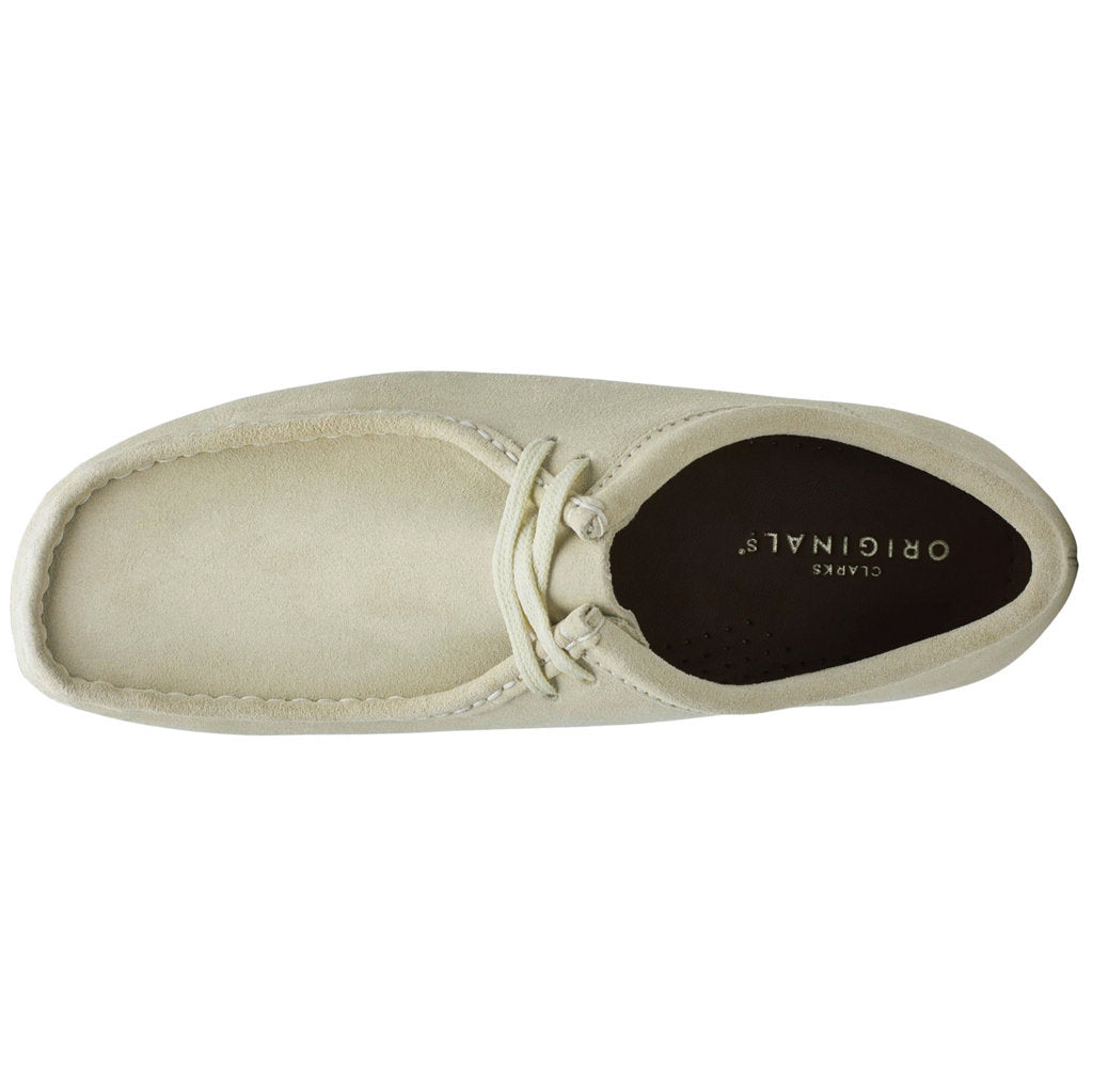 Clarks Originals Wallabee Suede Womens Shoes#color_off white