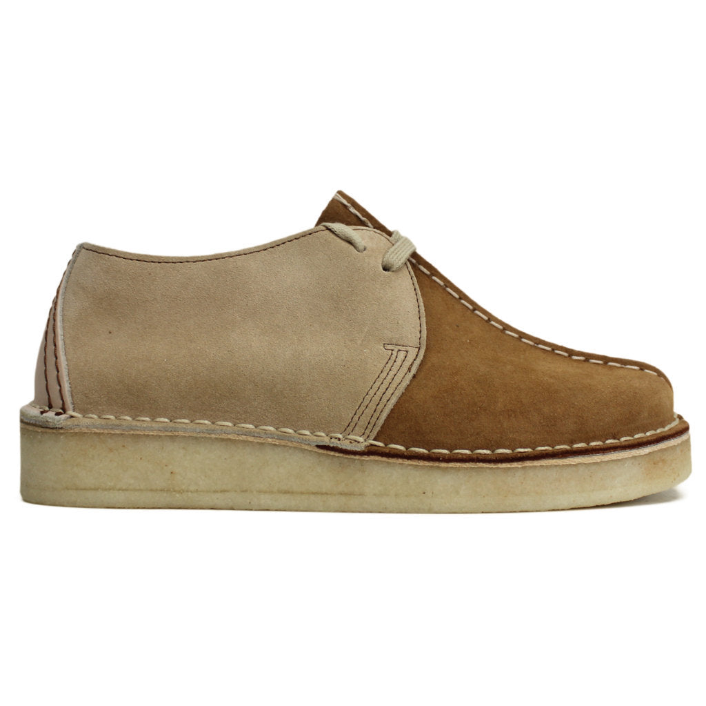 Clarks Originals Desert Trek Suede Womens Shoes#color_light tan combi