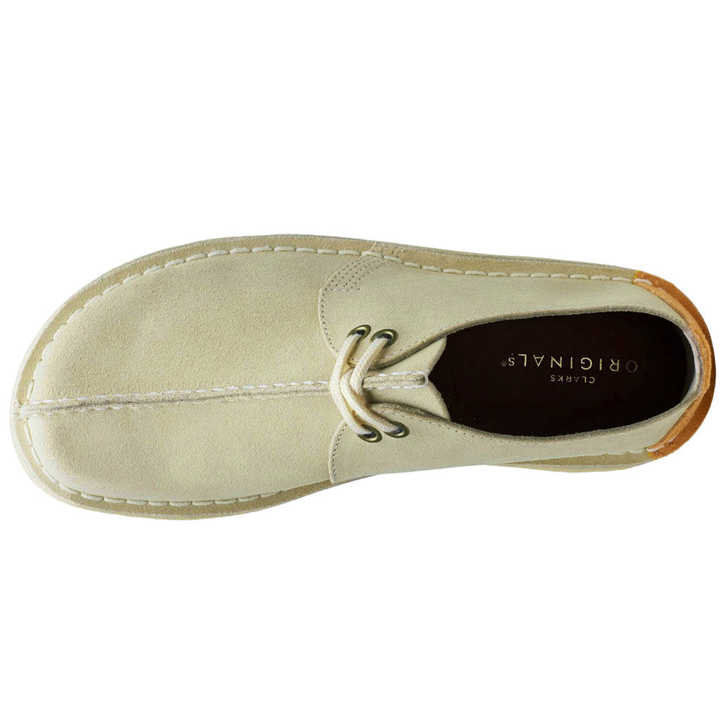 Clarks Originals Desert Trek Suede Womens Shoes#color_off white