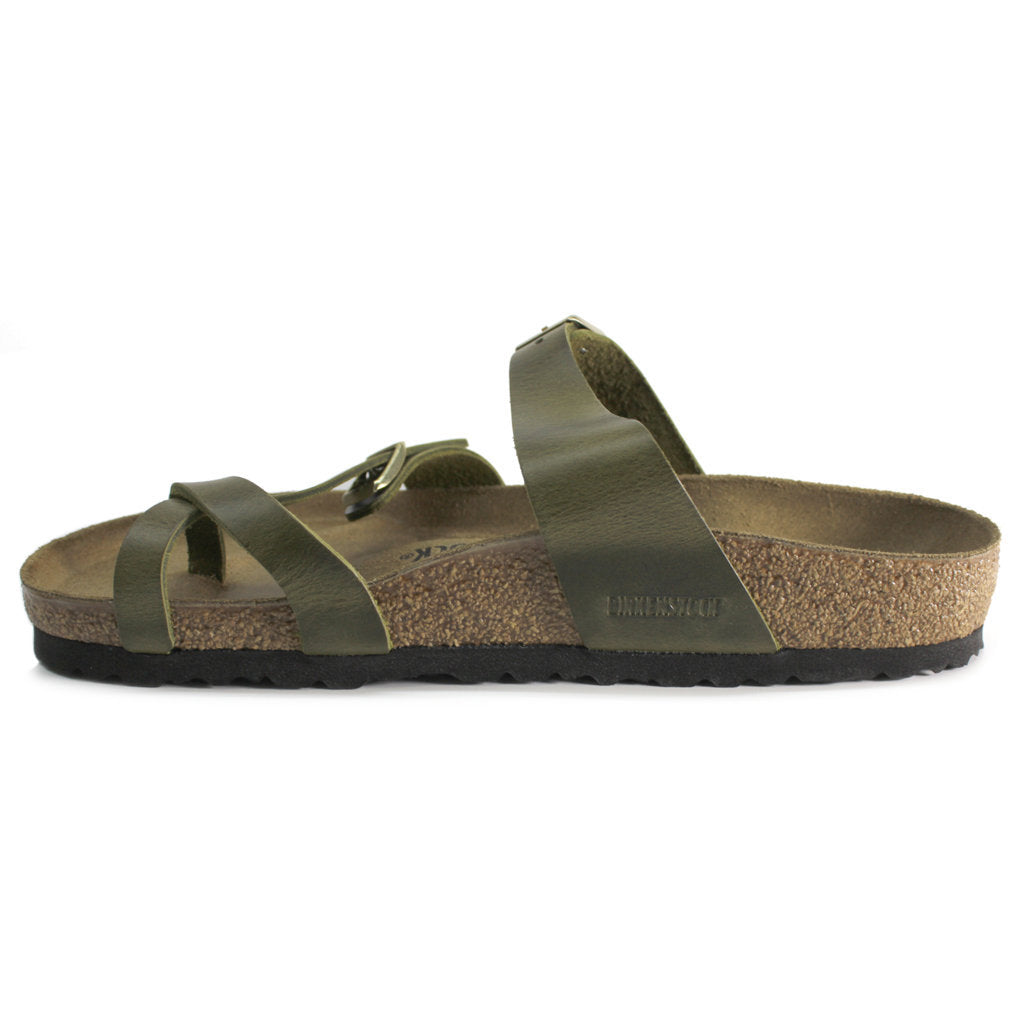 Birkenstock Mayari Oiled Leather Unisex Sandals#color_olive