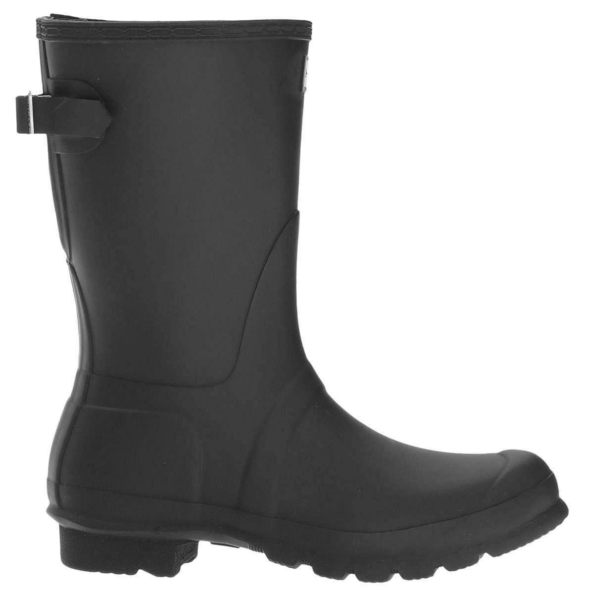 Hunter Original Back Adjustable Short Rubber Women's Short Wellington Boots#color_black