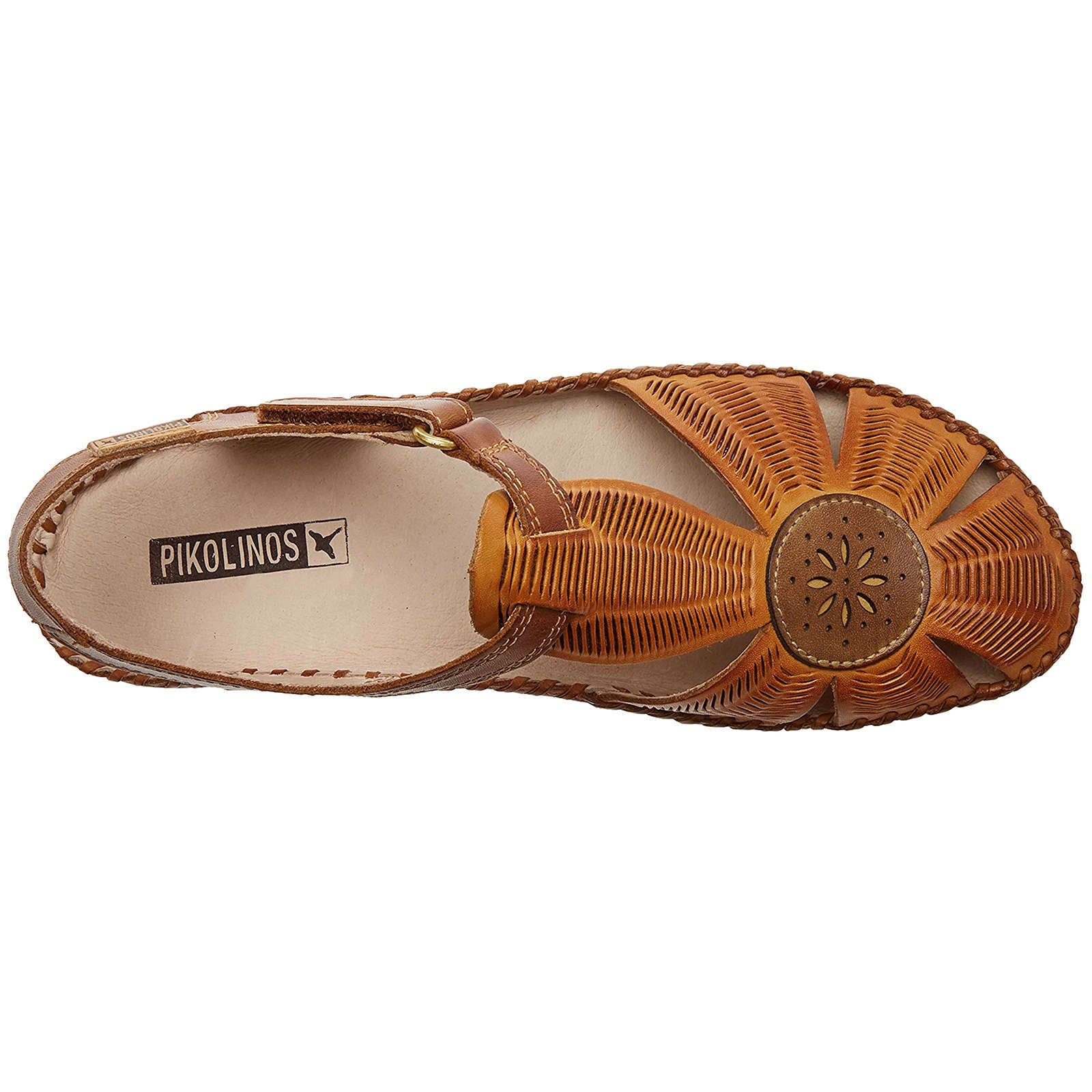 Pikolinos Puerto Vallarta 655-0575 Leather Womens Sandals#color_lava brandy