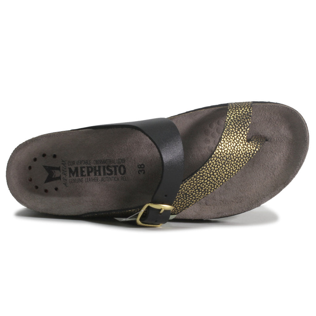 Mephisto Helen Mix Leather Womens Sandals#color_gold