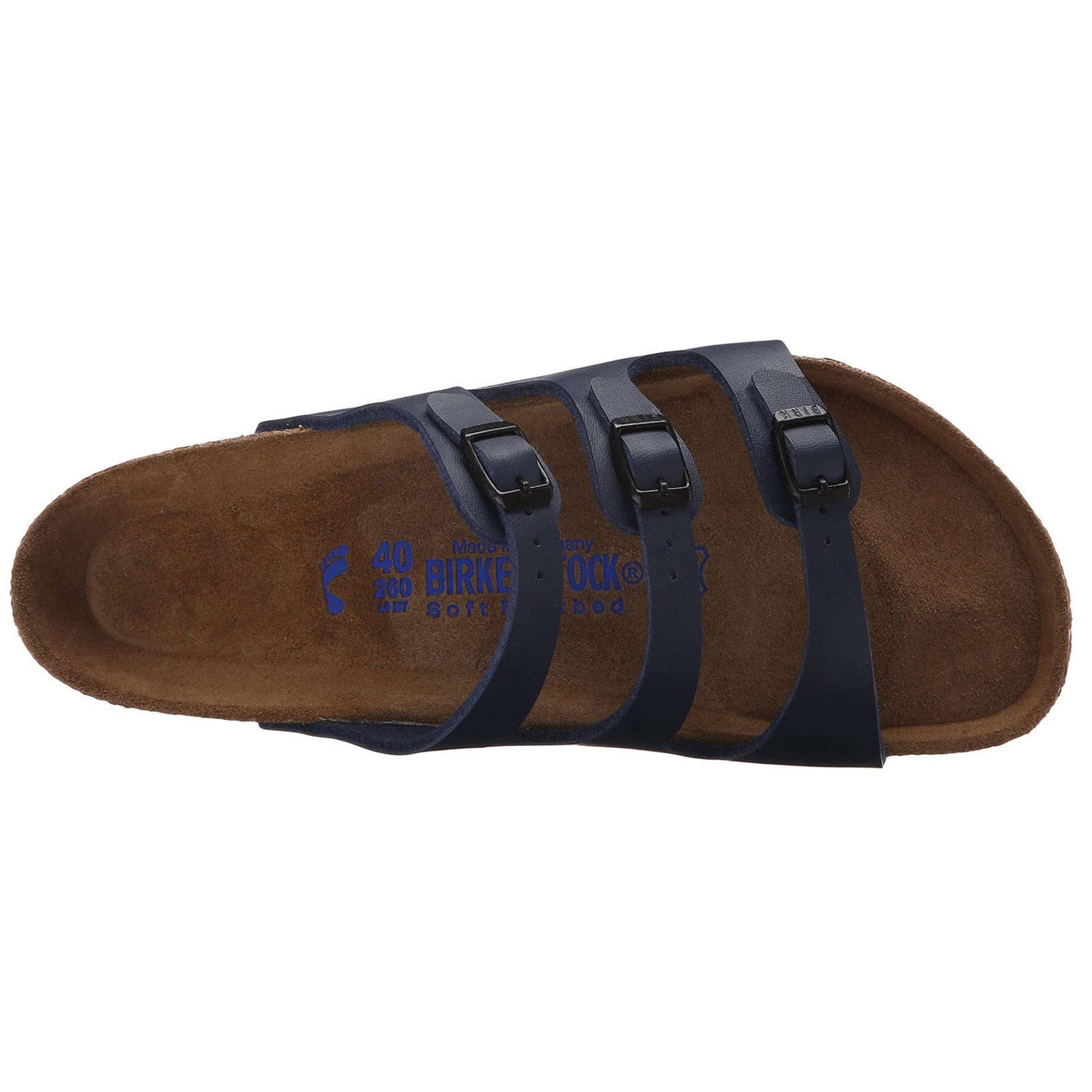 Birkenstock Florida Soft Footbed Birko-Flor Unisex Sandals#color_blue