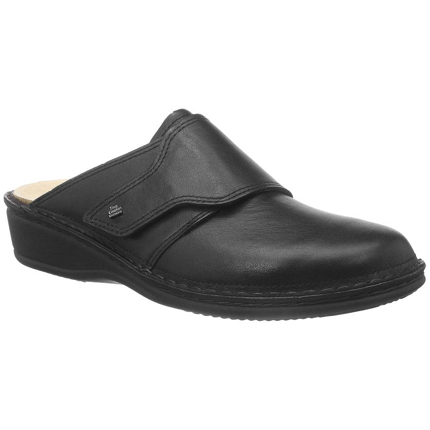 Finn Comfort Aussee Leather Women's Slip-On Sandals#color_black