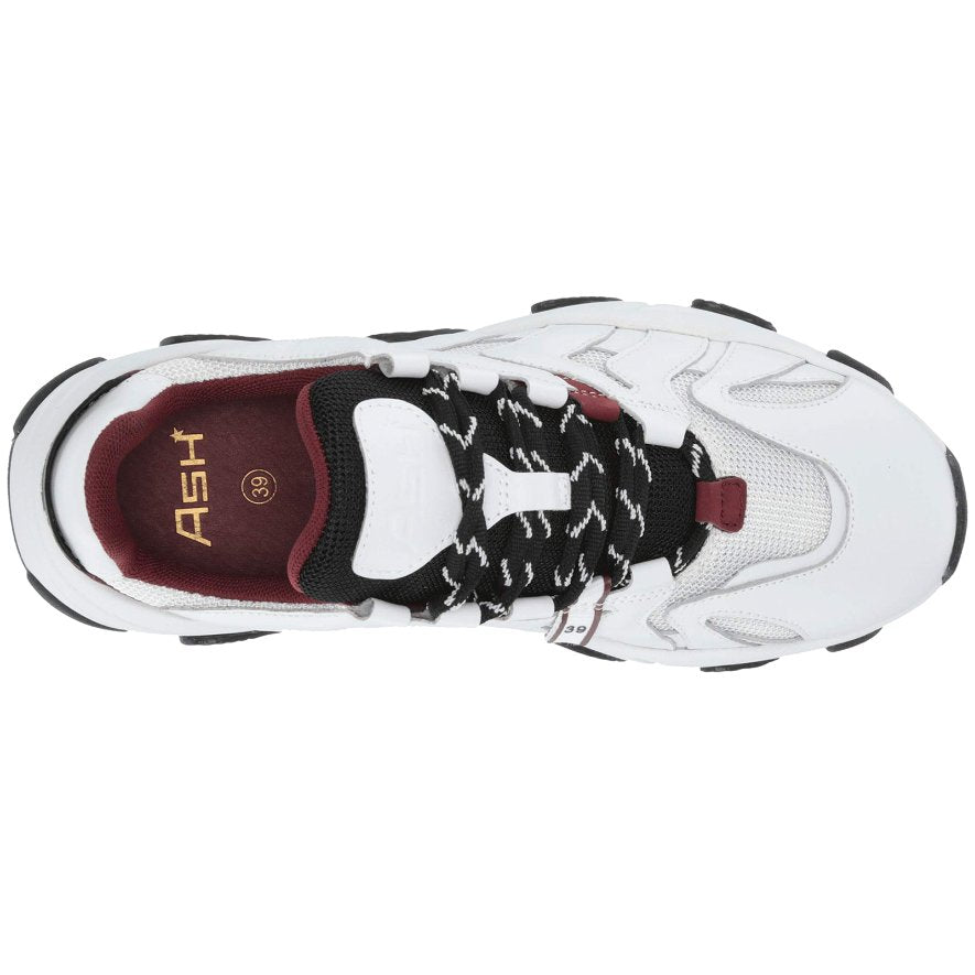 Ash Extreme Leather Women's Low-Top Trainers#color_white black bordeaux