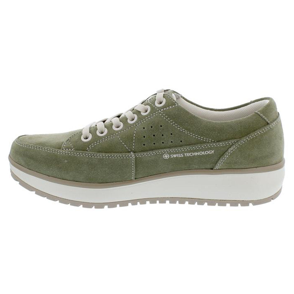 Joya Vancouver Suede Leather Womens Trainers#color_light green