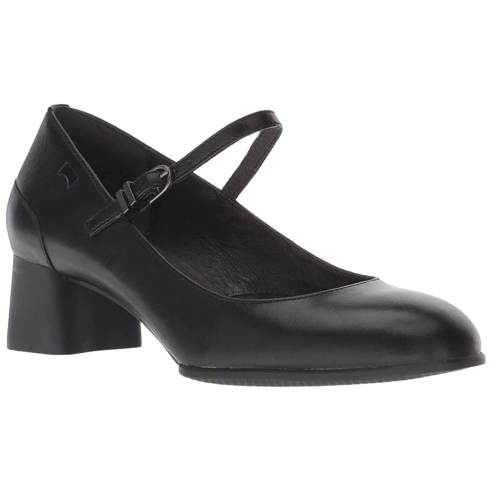 Camper Katie Calfskin Leather Women's Block Heel Shoes#color_black