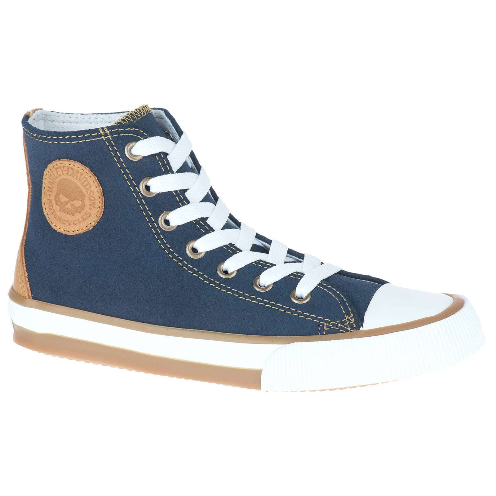 Harley Davidson Toric Leather Women's High-Top Trainers#color_blue