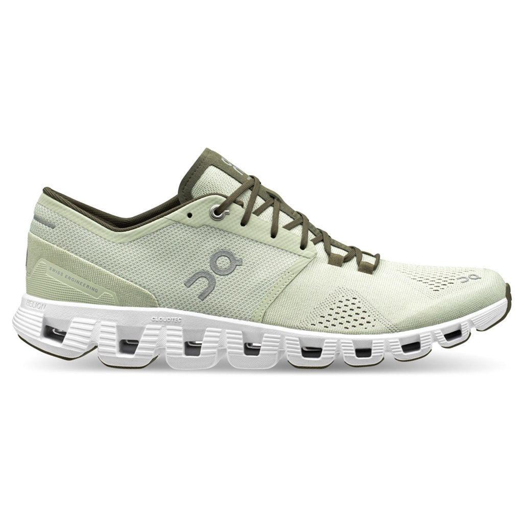 On Running Cloud X Synthetic Textile Mens Trainers#color_aloe white