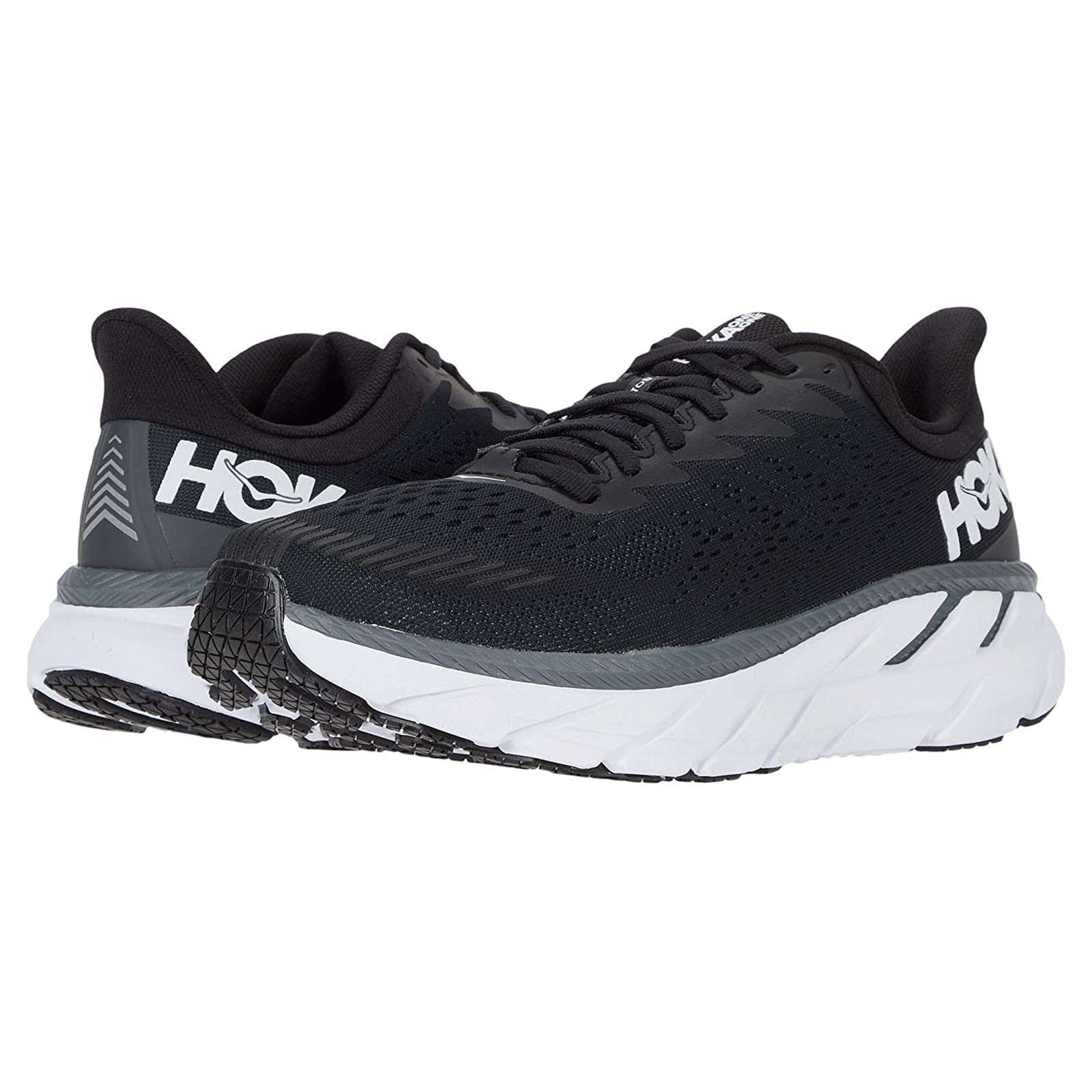 Hoka One One Clifton 7 Mesh Men's Low-Top Road Running Trainers#color_black white