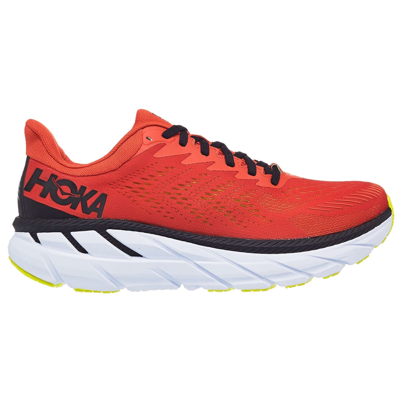 Hoka One One Clifton 7 Mesh Men's Low-Top Road Running Trainers#color_chili black