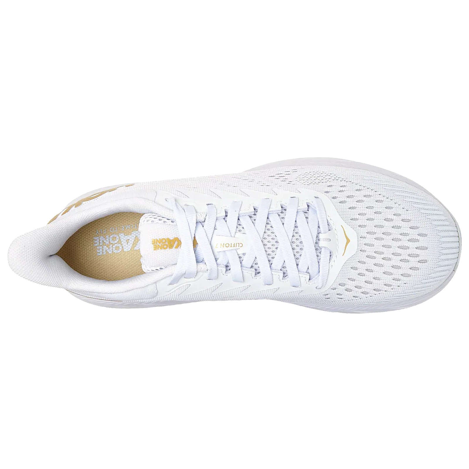 Hoka One One Clifton 7 Mesh Men's Low-Top Road Running Trainers#color_white golden egg