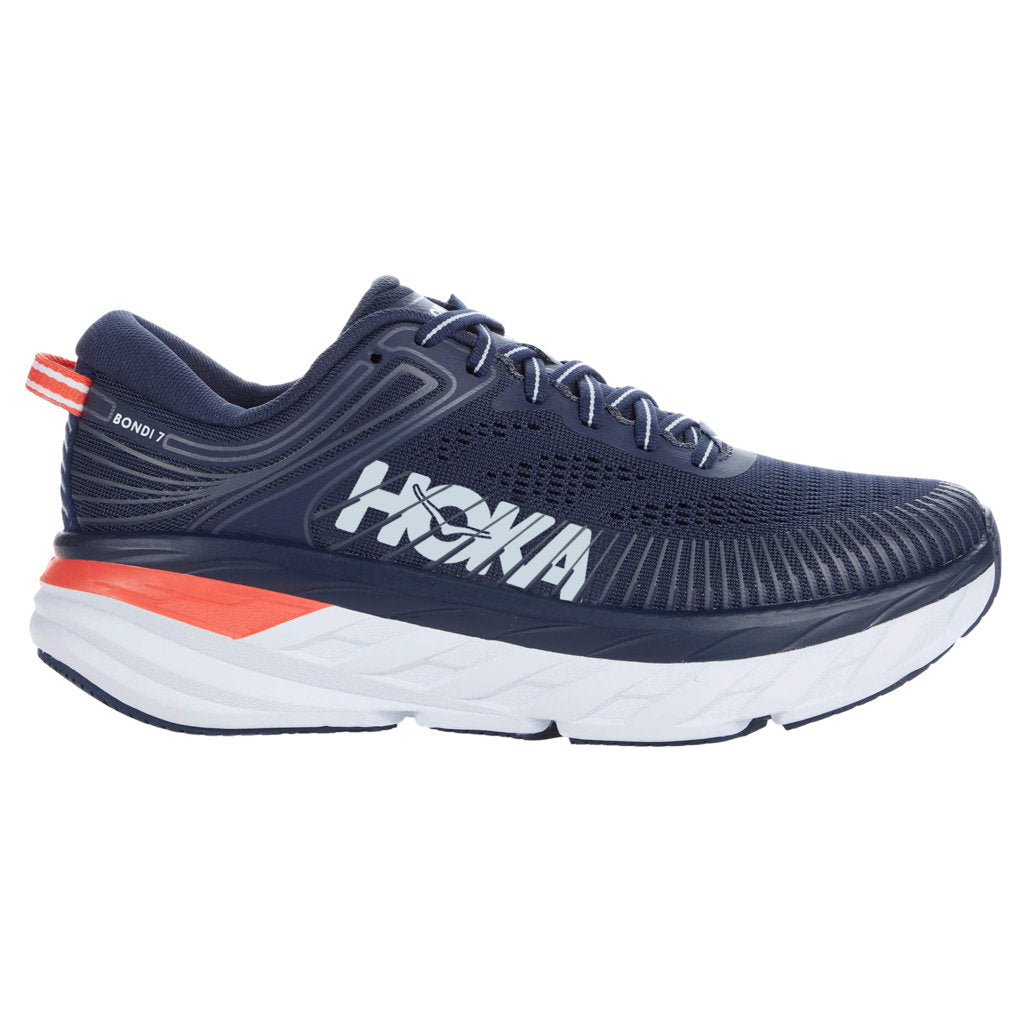 Hoka Bondi 7 Mesh Women's Running Shoes#color_black irish ballad blue