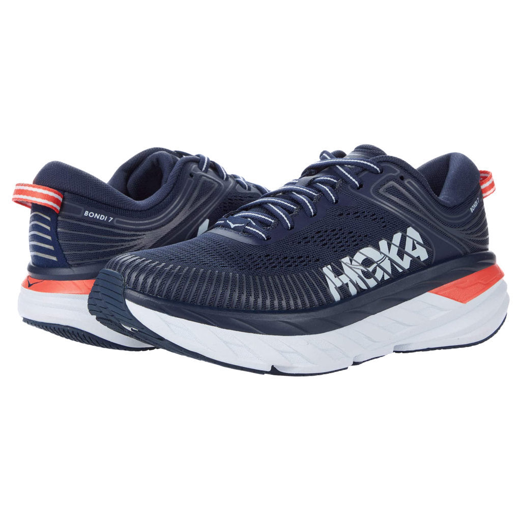 Hoka Bondi 7 Mesh Women's Running Shoes#color_black irish ballad blue