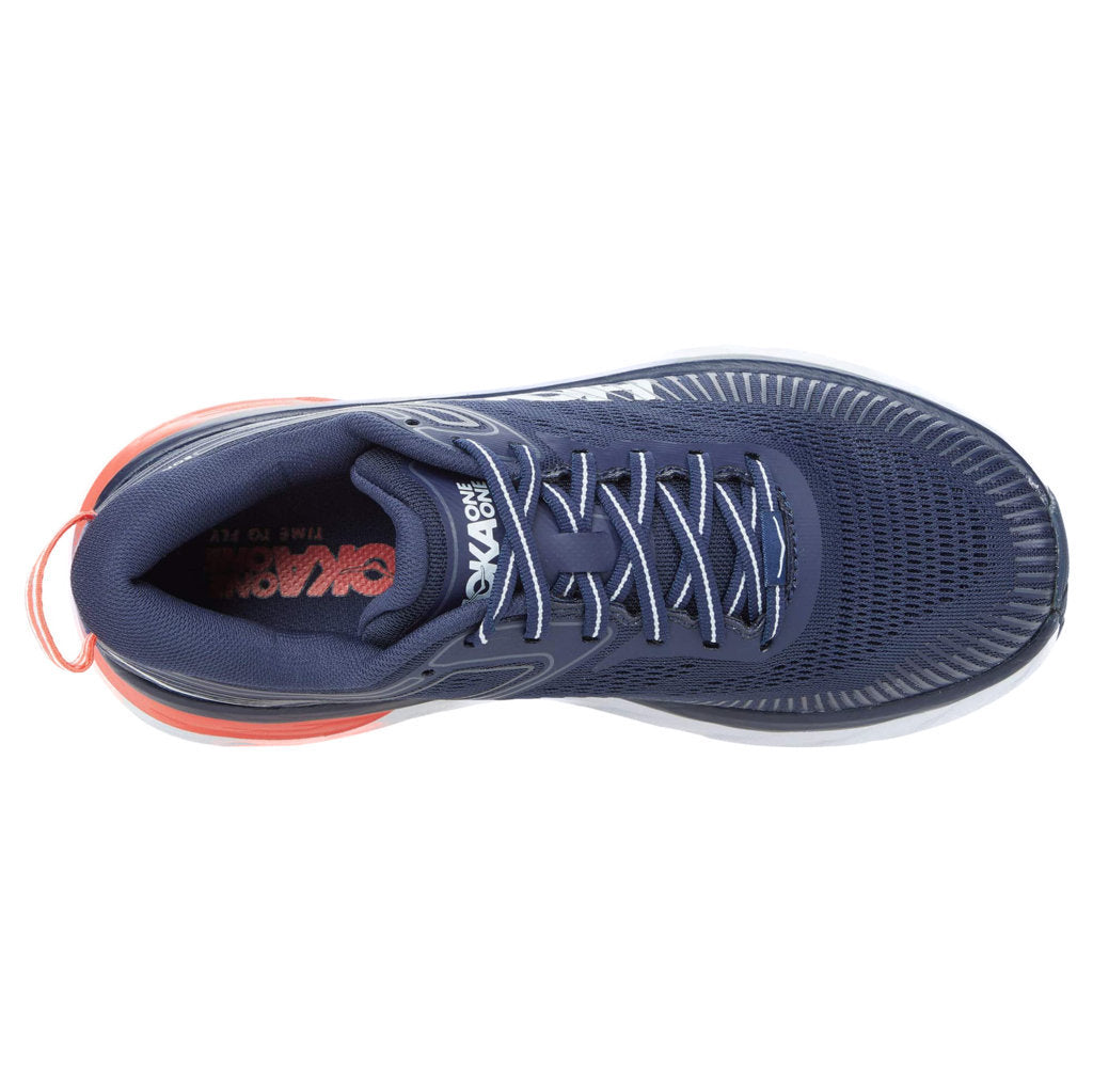 Hoka Bondi 7 Mesh Women's Running Shoes#color_black irish ballad blue