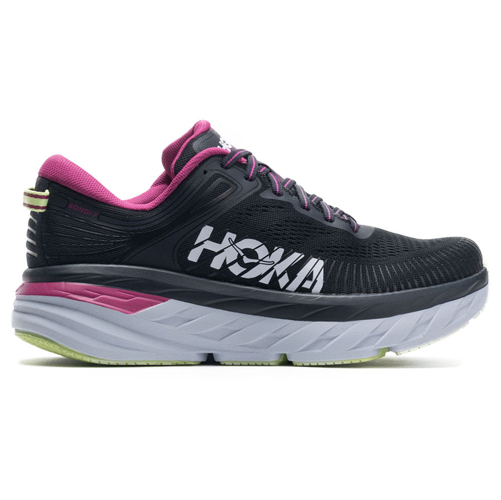 Hoka Bondi 7 Mesh Women's Running Shoes#color_blue graphite festival fuchsia