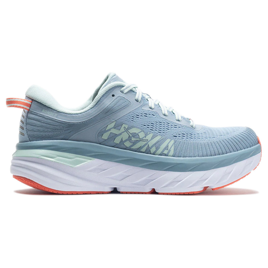 Hoka Bondi 7 Mesh Women's Running Shoes#color_blue fog blue glass