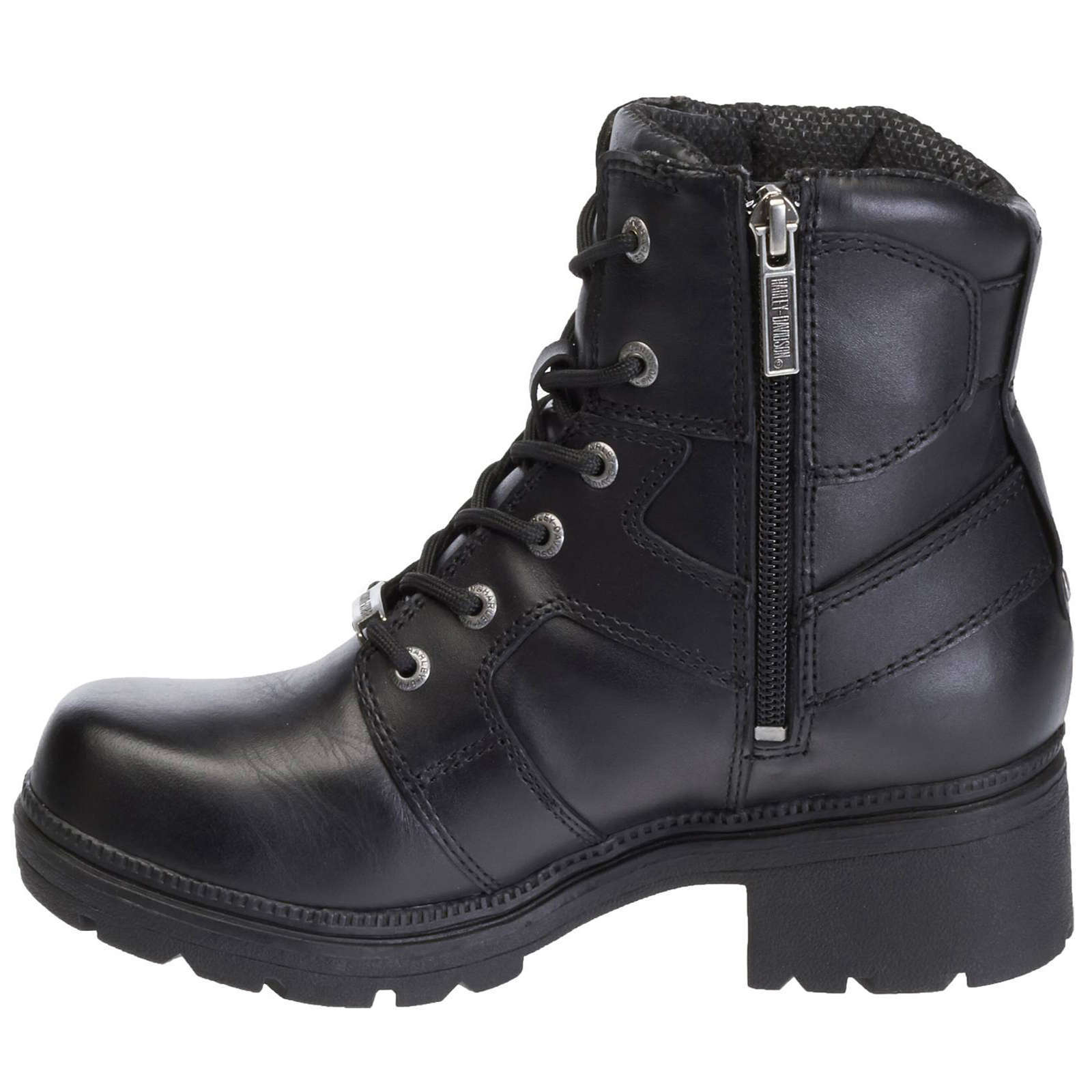 Harley Davidson Jocelyn Full Grain Leather Women's Short Harness Boots#color_black