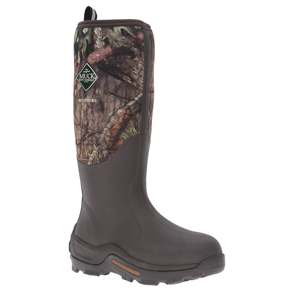 Muck Boot Woody Max Camouflage Waterproof Mens Tall Wellington Boots#color_bark mossy oak