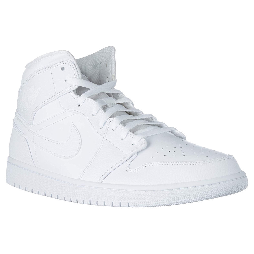 Jordan Air Jordan 1 Mid Leather Mens Trainers#color_white