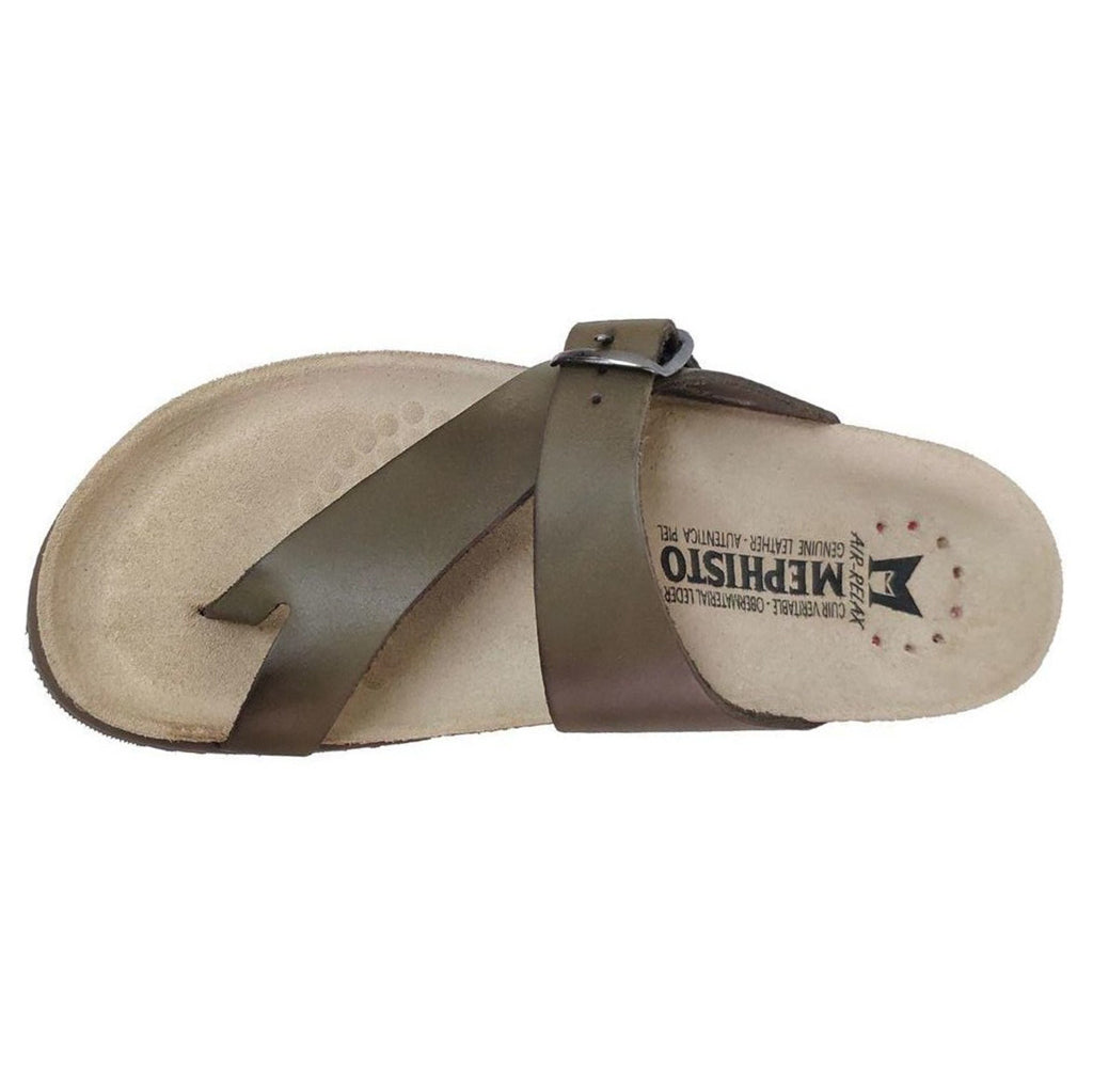 Mephisto Helen Leather Womens Sandals#color_kaki