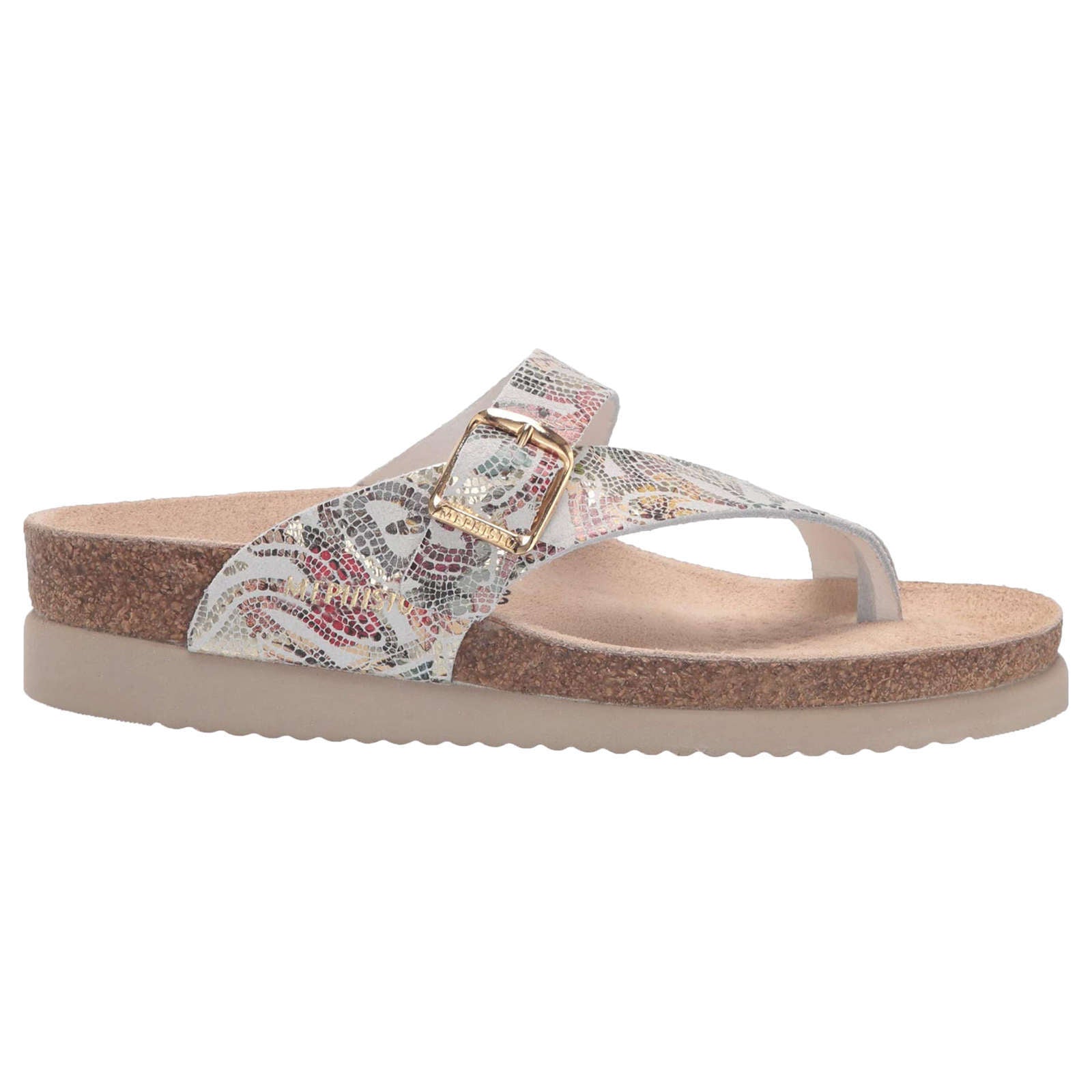 Mephisto Helen Printed Leather Womens Sandals#color_multicoloured pompei
