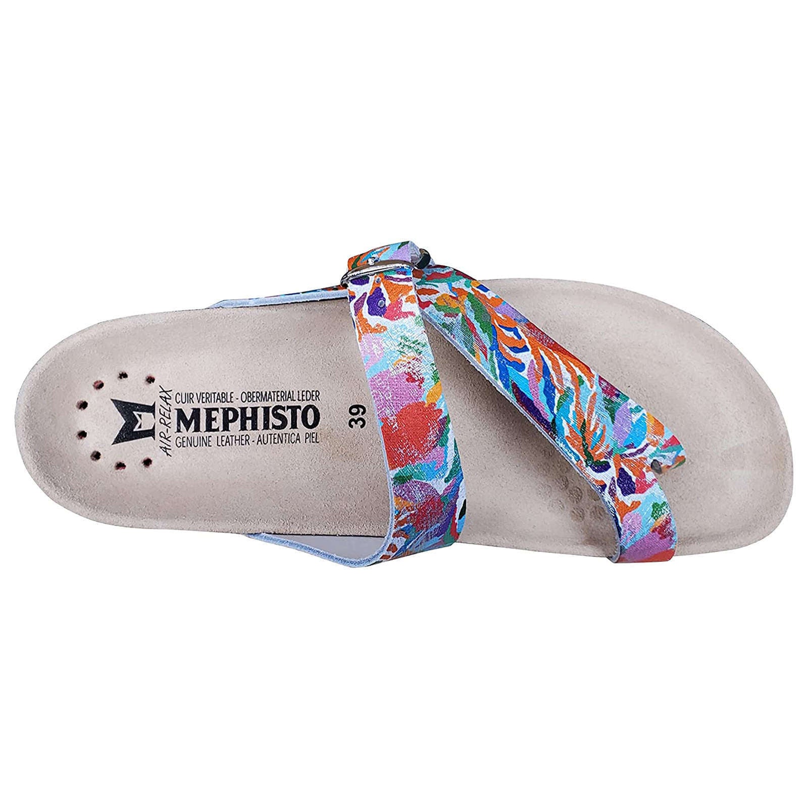 Mephisto Helen Printed Leather Womens Sandals#color_capri multicoloured