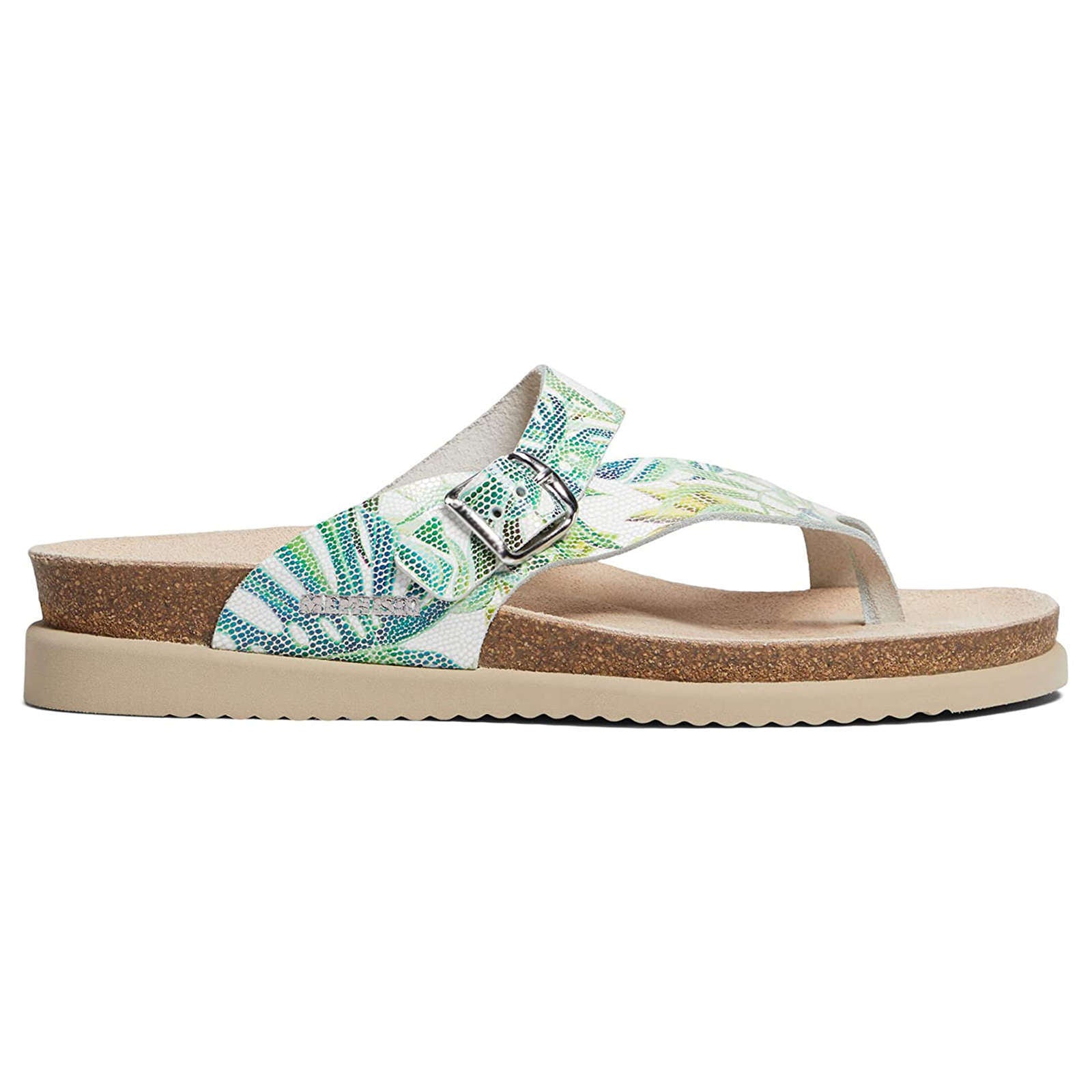 Mephisto Helen Printed Leather Womens Sandals#color_green