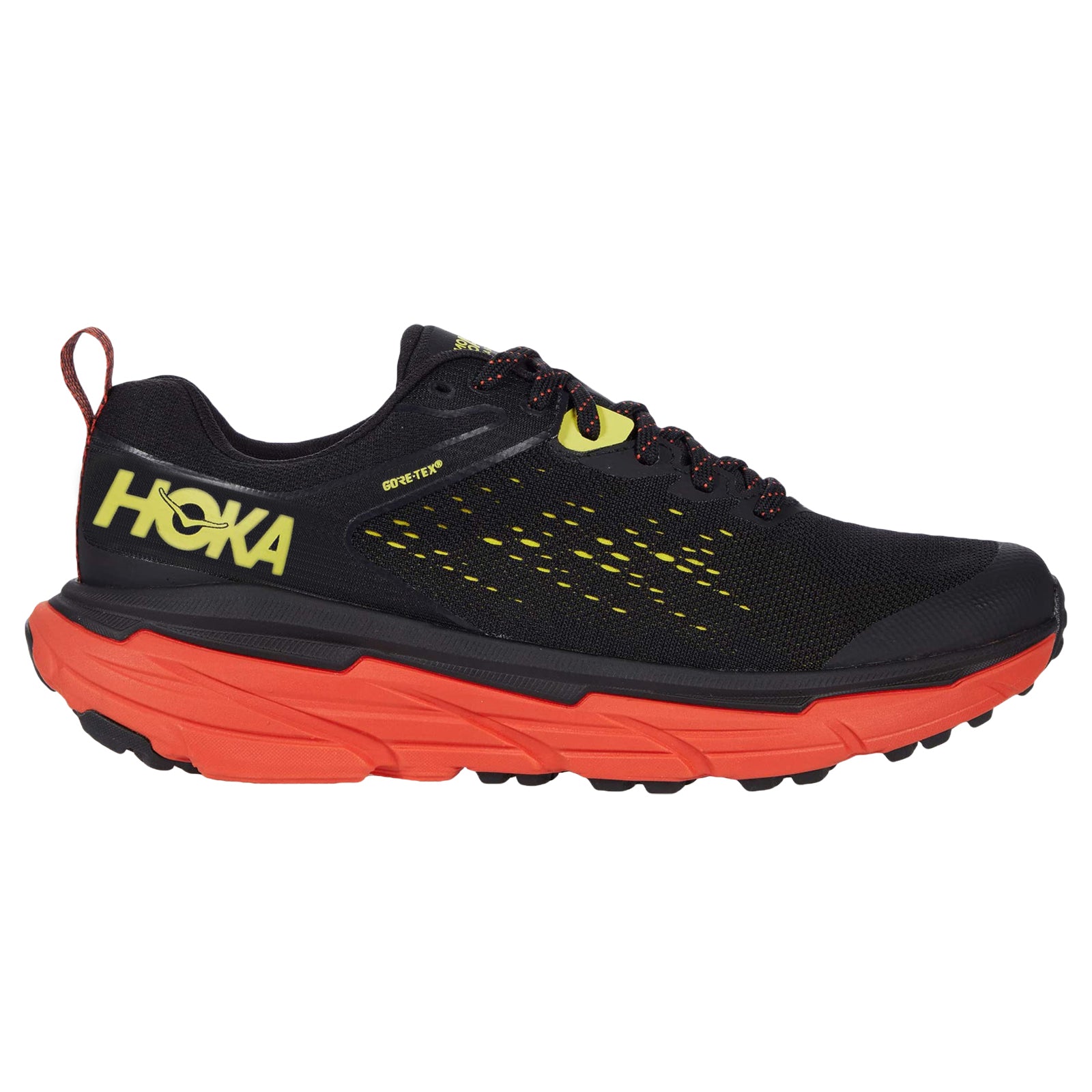 Hoka One One Challenger ATR 6 GTX Synthetic Textile Men's Low-Top Hiking Trainers#color_black green sheen