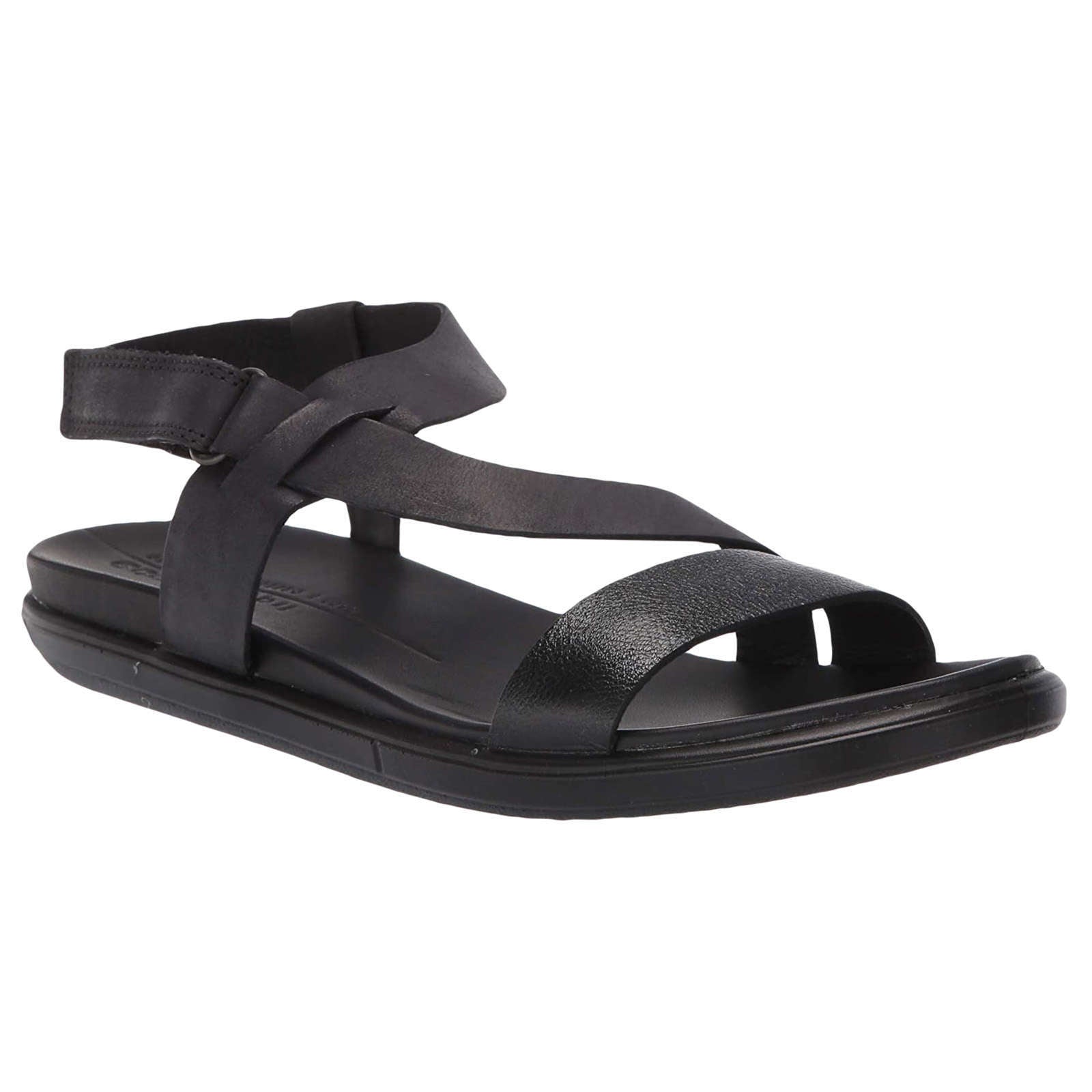 Ecco Simpil 209223 Leather Womens Sandals#color_black