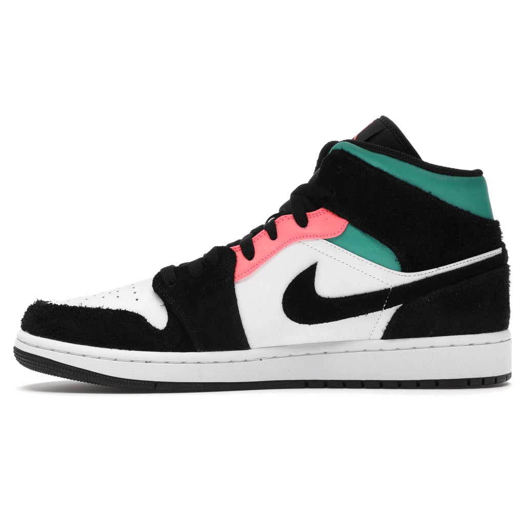 Jordan Jordan 1 Mid SE Leather Mens Trainers#color_white hot punch black