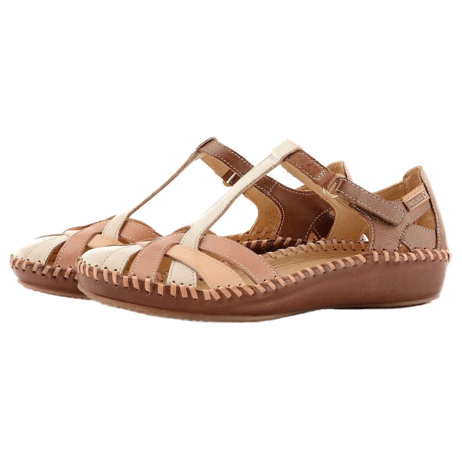 Pikolinos Puerto Vallarta 655 Leather Womens Sandals#color_marfil