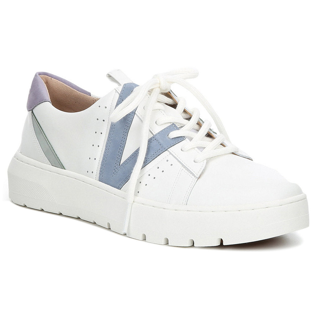 Vionic Abyss Simasa Leather Nubuck Womens Trainers#color_white light blue multi