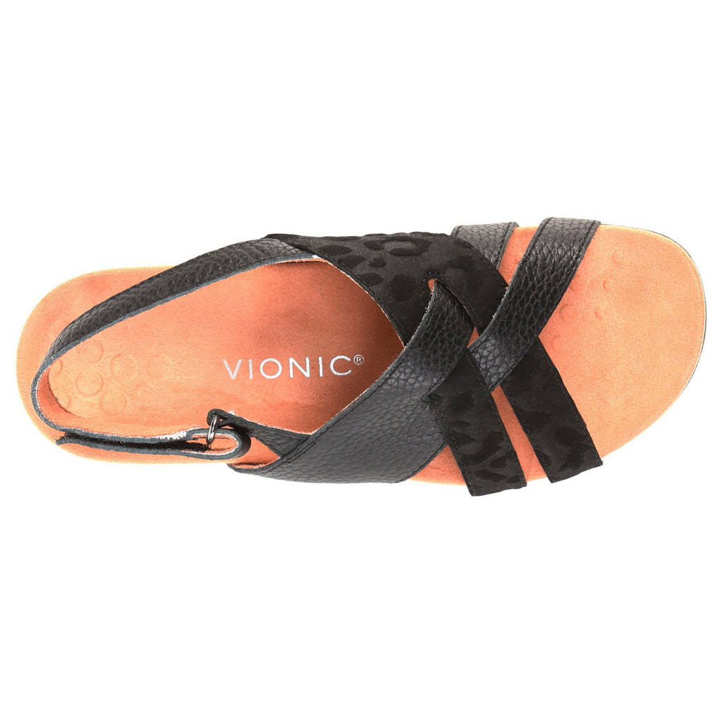 Vionic Rest Eira Leather Womens Sandals#color_black