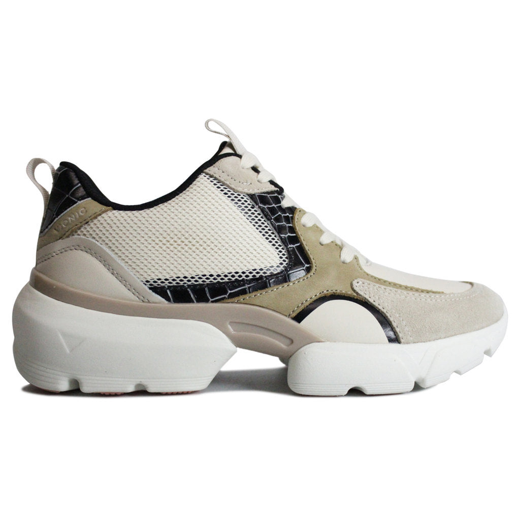 Vionic Vasher Aris Leather Synthetic Womens Trainers#color_cream