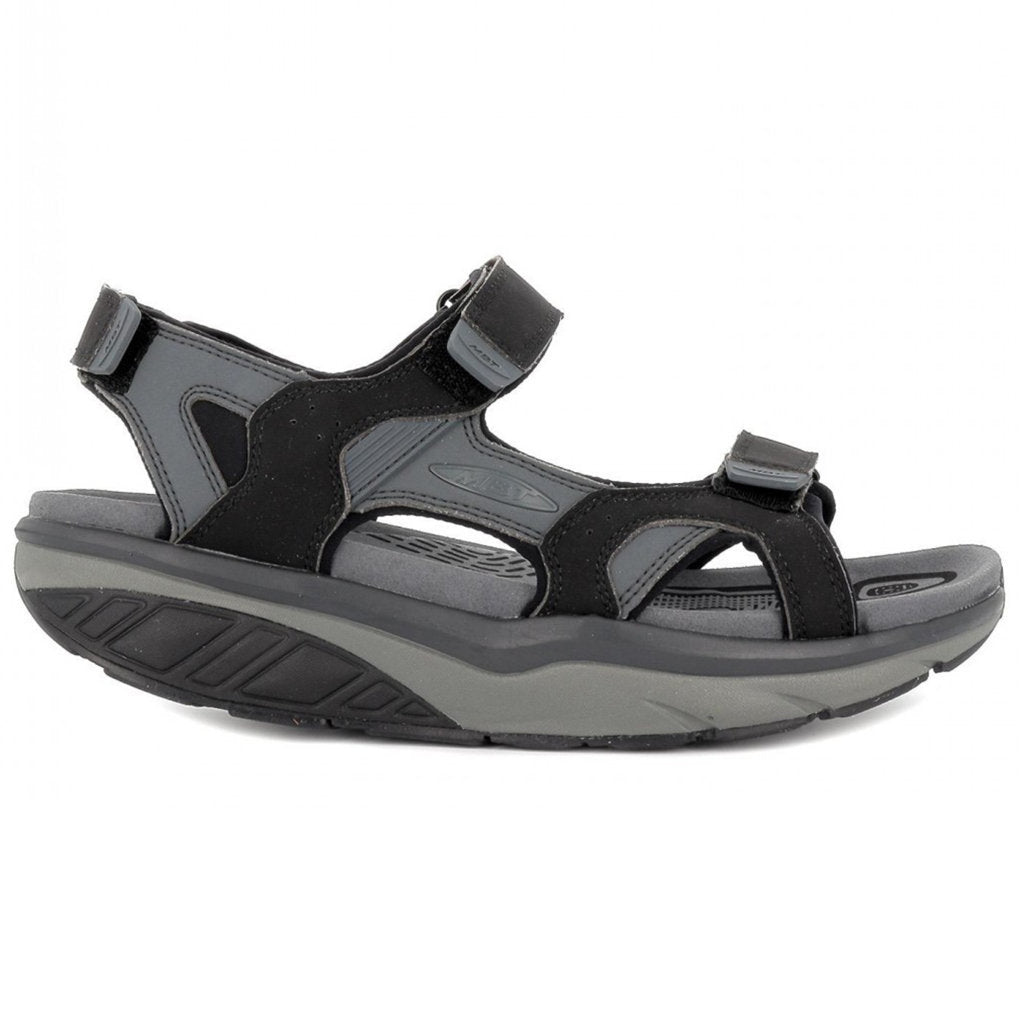 MBT Saka 6S Sport PU Leather Men's Open-Toe Sandals#color_black charcoal grey