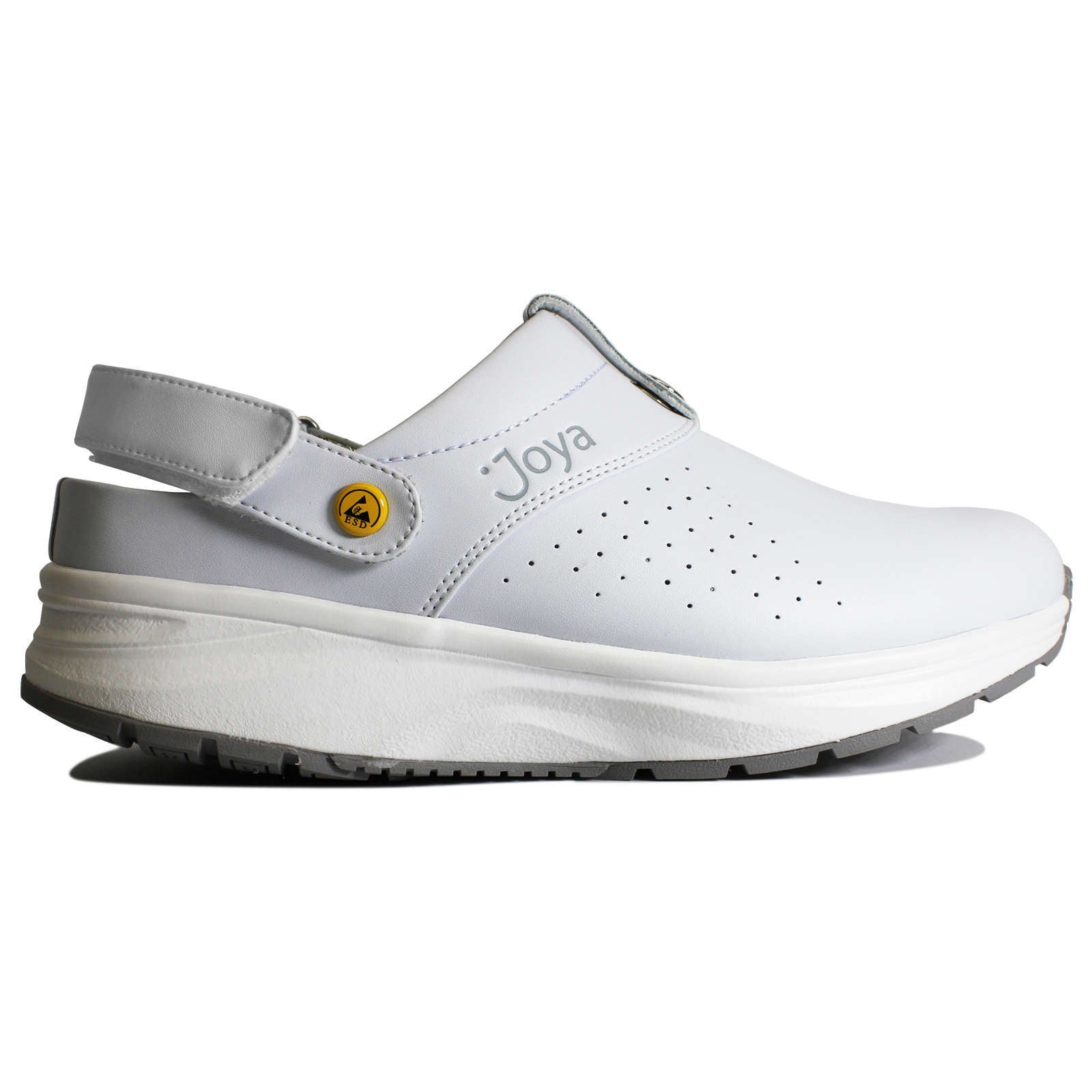 Joya IQ ESD Leather Men's Slip-On Sandals#color_white