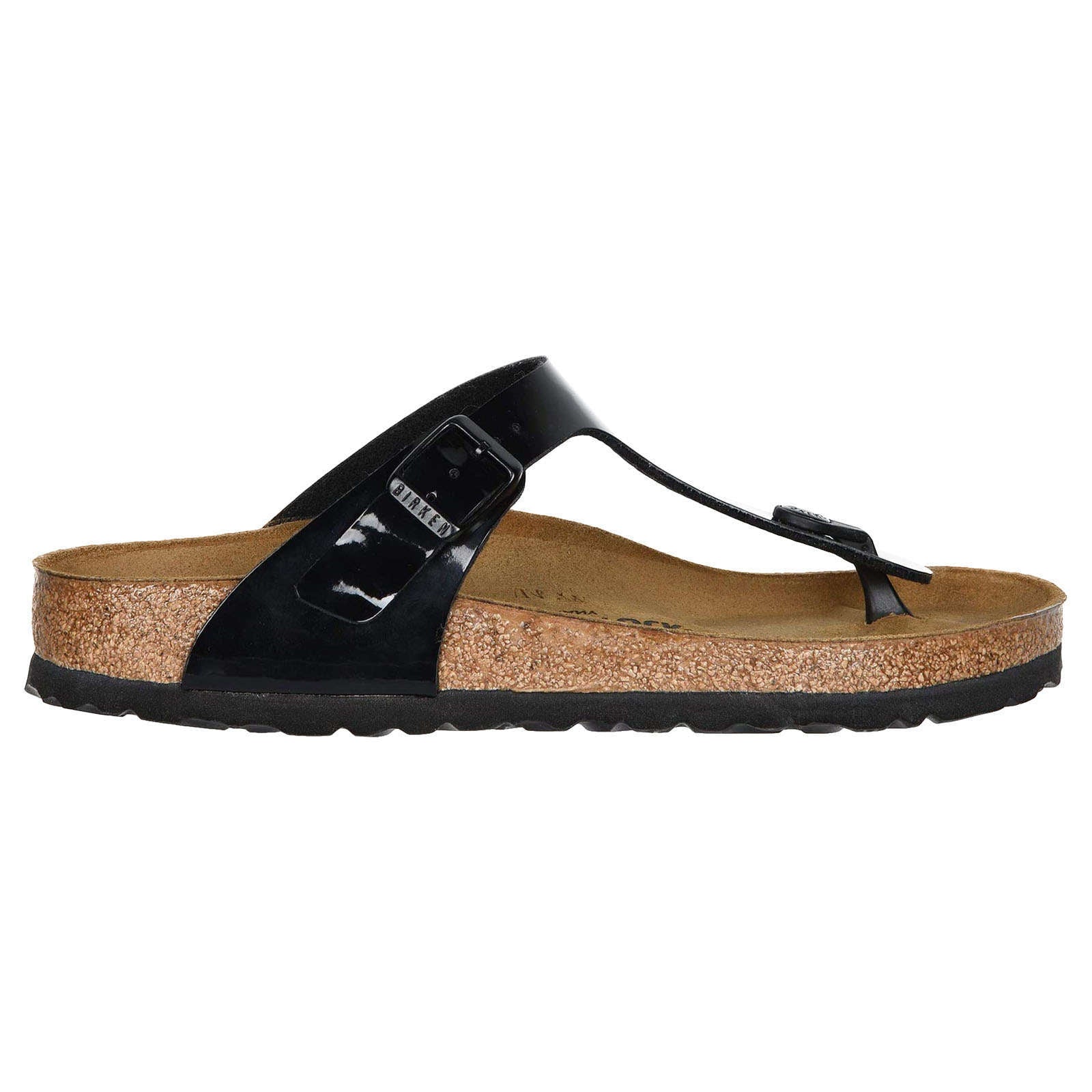 Birkenstock Gizeh BS Birko-Flor Patent Unisex Sandals#color_black