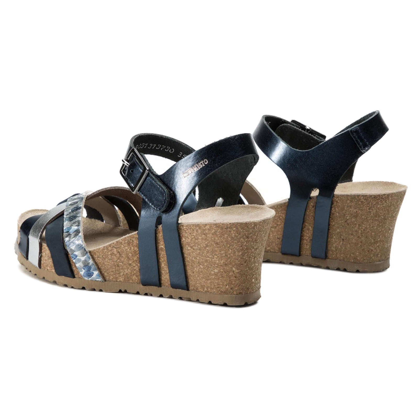 Mephisto Lanny Leather Womens Sandals#color_navy