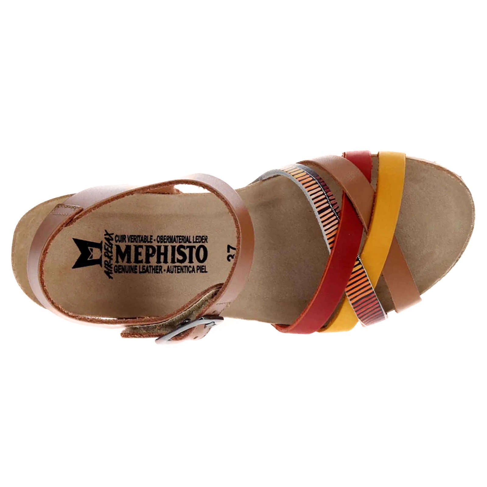 Mephisto Lanny Leather Womens Sandals#color_camel