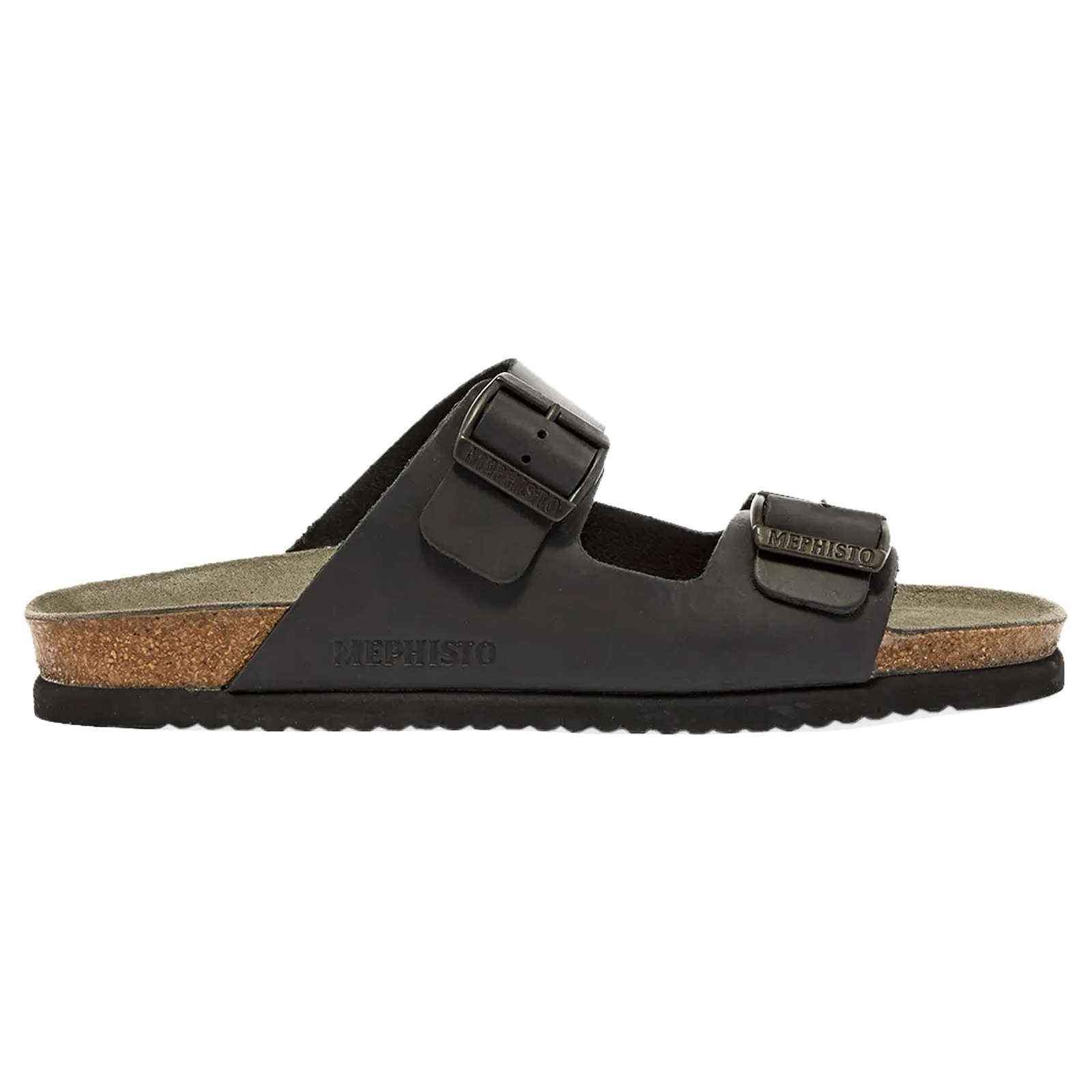 Mephisto Nerio Nubuck Mens Sandals#color_black