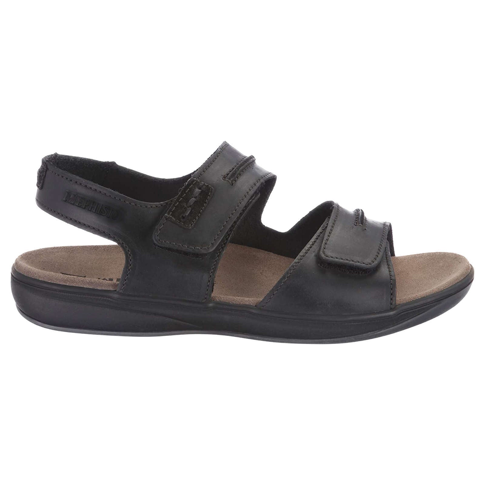 Mephisto Sagun Nubuck Mens Sandals#color_black