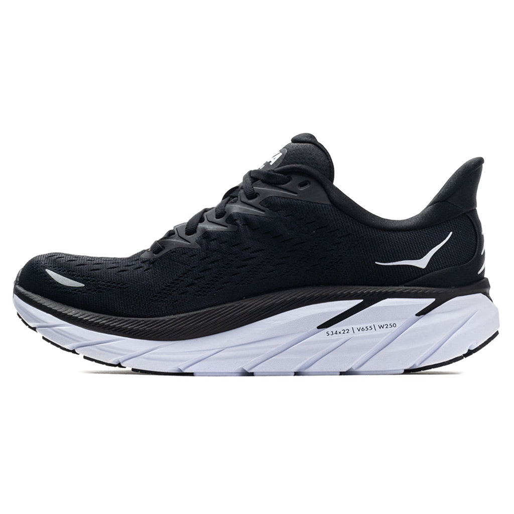 Hoka One One Clifton 8 Textile Womens Trainers#color_black white